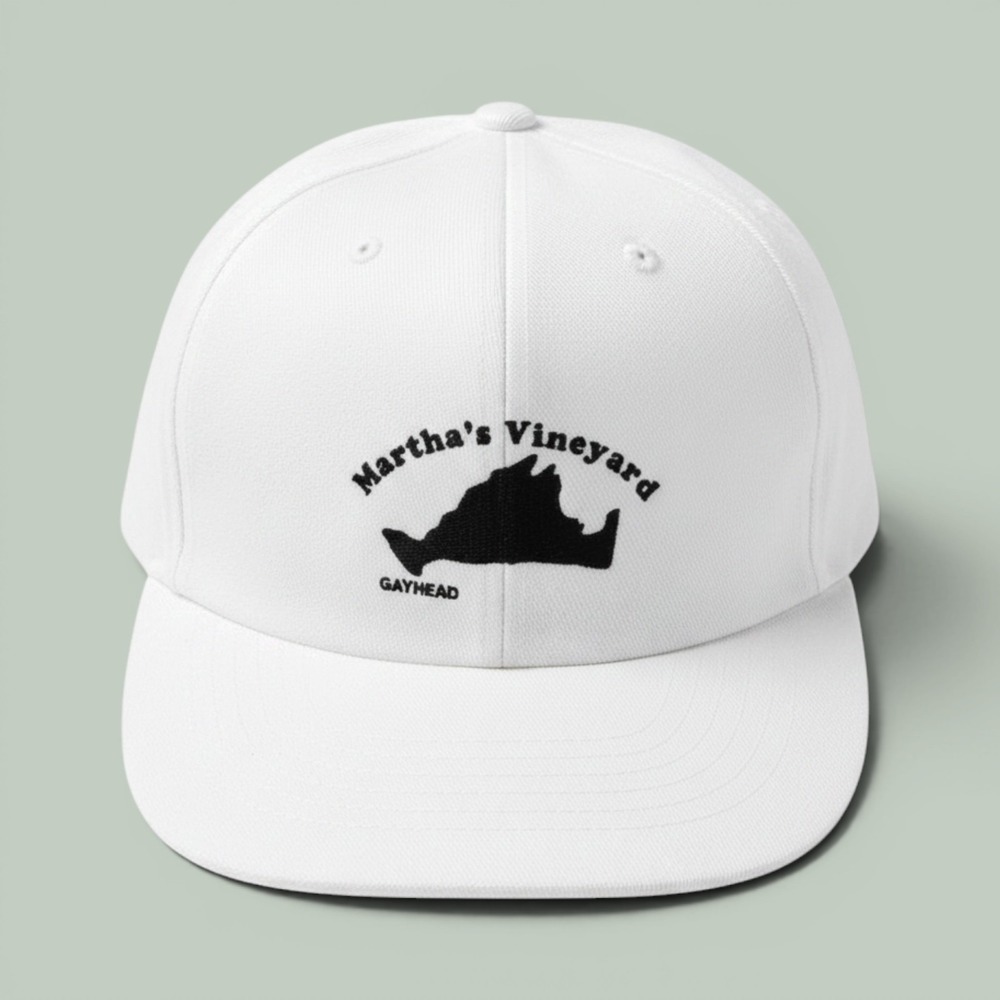 Vintage Island Trading Co Martha's Vineyard Hat OS White Flocked Gayhead USA